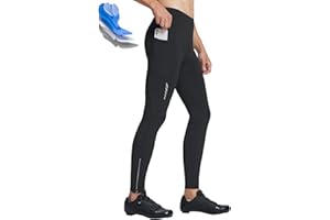 baleaf Men's Thermal Cycling Pants, 4D Padded Winter Bike Tights Fleece Lined Bicyble Riding Leggings