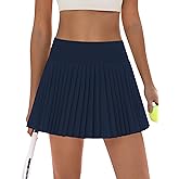 LouKeith Pleated Tennis Skirt High Waisted Golf Skirts with Shorts Pockets Casual Workout Athletic Skorts for Woman