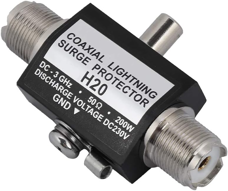 Bewinner Antenna Surge Arrester, MJ-MJ All Band Lightning Protection, 200W Dc-3Ghz Female Coaxial Overvoltage Protector to Female M-Principle Short-Circuit in 1/4 Wavelength: Sports & Outdoors
