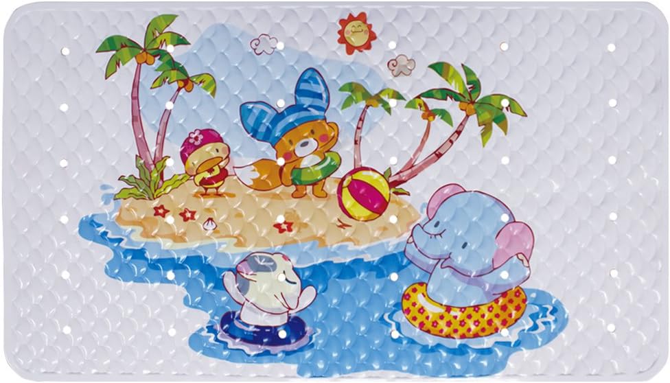 NON SLIP Kids Bath Mat - Premium Square Anti Slip Tub Shower Mat,Non Slip Baby Bath Mats Anti Mould,Cool Slip Resistant Bathroom Floor Bathtub Mats for Babies,Children,Toddler (Elephant)