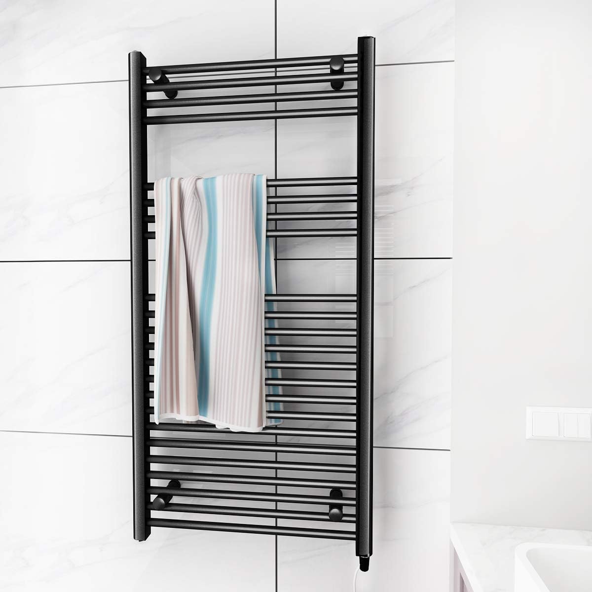 Homedex Towel Warmer Rack, Steel Heated Drying Rack Plugin