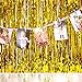 Set of 2 Shiny Gold Metallic Foil Fringe Door & Window Curtain Party Decoration 3' X 8' (36