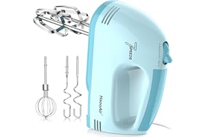HaooAir Electric handheld mixer, 7-speed adjustable kitchen mixer, 5 stainless steel accessories (2 * Dough Hooks, 2 * Beater