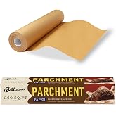Unbleached Parchment Paper Roll for Baking, 15 in x 210 Ft, 260 Sq.Ft, Non-stick Baking Paper, Food Grade Cooking Paper for B