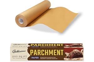 BAKLICIOUS Unbleached Parchment Paper for Baking 260 Sq Ft, 15 in X 210 Ft Non-Stick Baking Parchment Paper, Food Grade Cooki