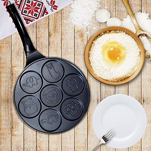 Pancake Pan With 7 Animal Face Designs Round Ceramic Pancake Pan
