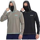 Fishing Shirts for Men,Long Sleeve Rash Guard Shirts Sun Protection Hoodie Athletic Running Hiking Shirt 1/2 Packs
