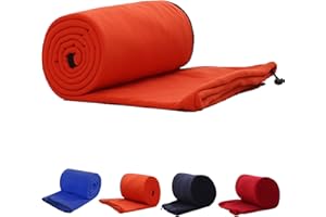 E-Onfoot Fleece Sleeping Bag Liner, Camping Sleep Sack Travel Sheet with Zipper