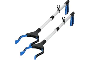 VAWINPULO 2-Pack Grabber Reacher Tool, 32" Foldable Reacher Grabber Pickup Tool, Rotating Jaw - Mobility Aid Reaching Assist Grabber Tool, Grabbers for Seniors (Blue)