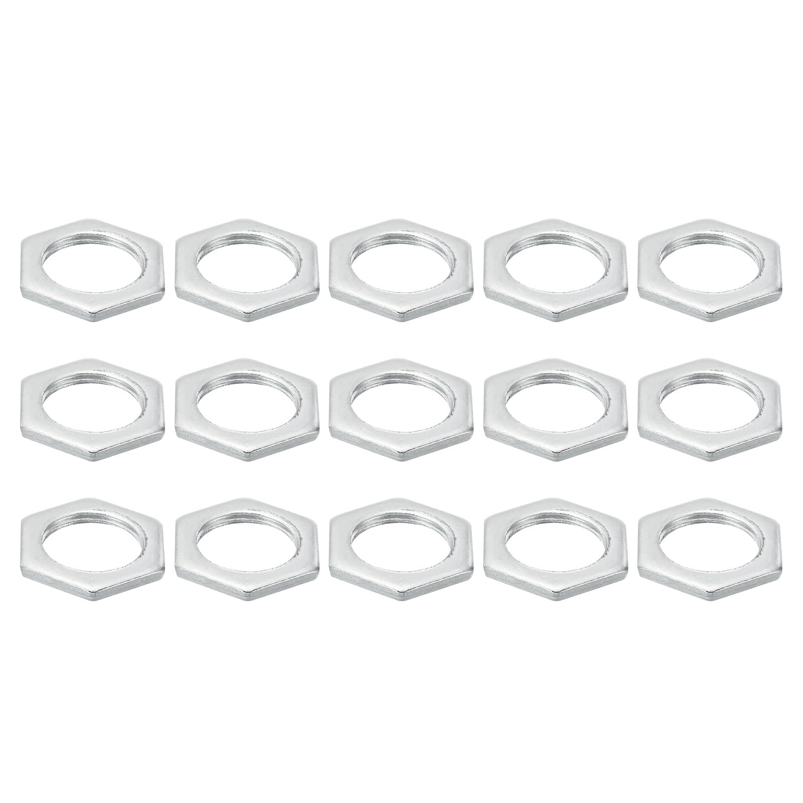 PATIKIL M20x1.5 Steel Hex Nuts, 15 Pack Metric Thread Zinc Plated Finished Hardware Nuts Screw Bolt Fasteners for Lamps Machinery Repair 3mm Height