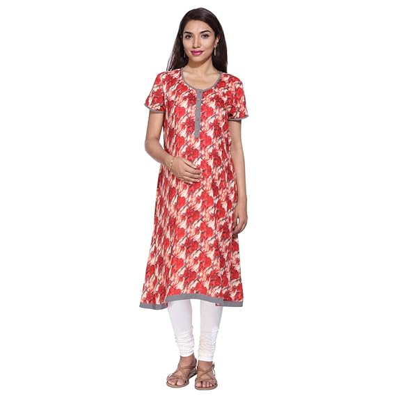 Red Kurta for Feeding/Nursing & Maternity Kurti/Designed for A During & Post Pregnancy