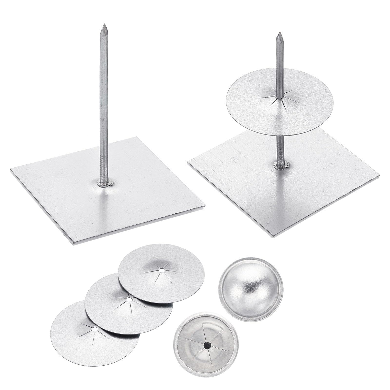 YOKIVE 100 Set Insulation Pins, Self Locking Washers | Insulation Hangers, Great for Gypsum, Board, Wall, Floor, and Ceiling Insulation(5cm x 5cm)