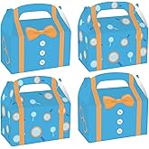 Zoketriton 24 Pack Orange Blue Party Favor Treat Boxes, Blue Orange Cartoon Print Party Goodie Candy Treat Present Boxes Recycled Party Favor Boxes for Birthday Party Supplies Decoration