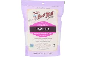 AZEKO Small Tapioca Pearl. 1-24 Oz Bag of Bob's Red Mill Small Pearl Tapioca. Paleo Friendly & Non GMO Certified