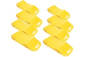 ZONETECH Tire Saver Ramps - Premium Quality Anti- Slip Design Portable Highly Visible Yellow Wheel Rest Vehicle Storage-Flat Spot and Flat Prevention (8 Pack)