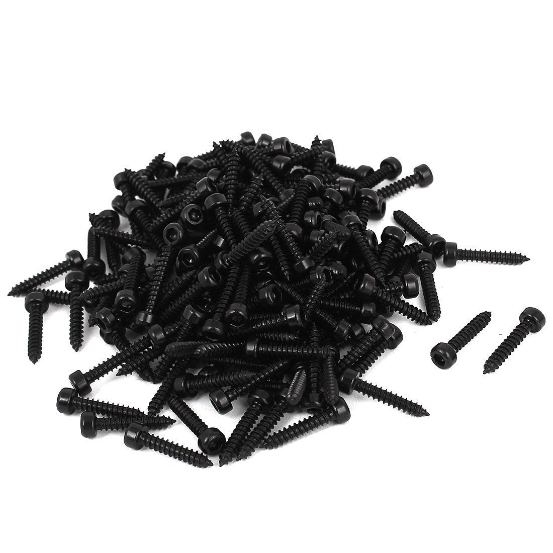 Sourcingmap 3mm x 16mm Threaded Carbon Steel Hex Head Self Tapping Screws 100pcs