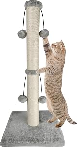 Dimaka 74cm Tall Cat Scratching Post Natural Sisal Rope Vertical Tree view 1