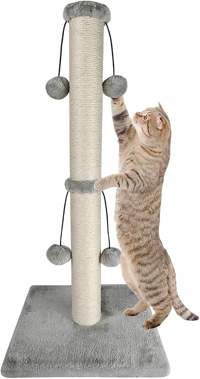 Dimaka 74cm Tall Cat Scratching Post Natural Sisal Rope Vertical Tree