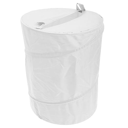 Heavy Duty Luxury Polyester Pop Up Laundry Basket, White, 100