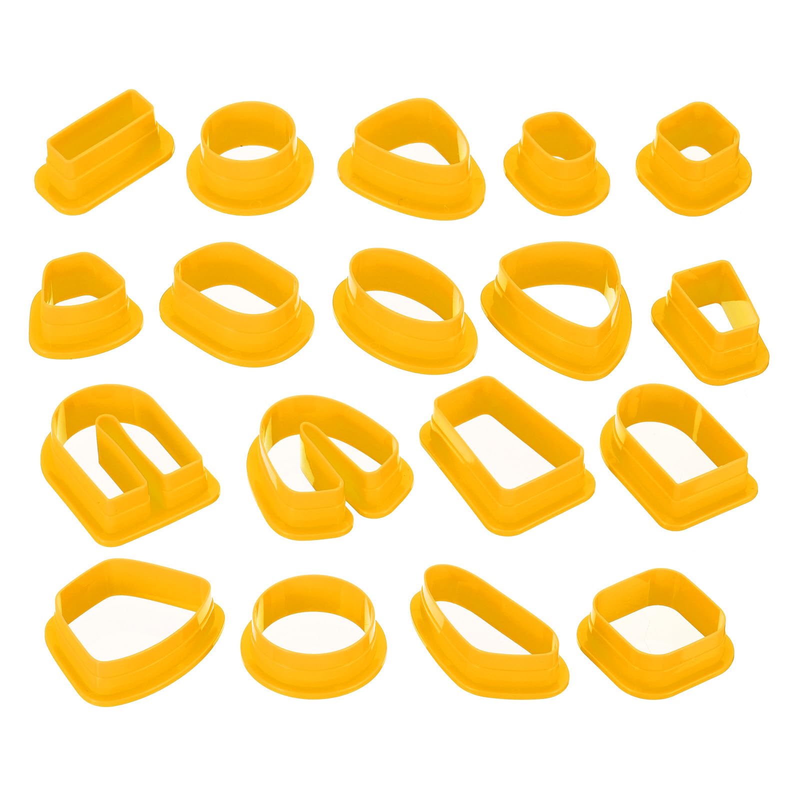 PATIKIL Polymer Clay Cutters, 18 Pcs Clay Cutters Polymer Clay Earrings Kit Mini Shapes Mold Plastic Geometric for Jewelry Earrings Making, Yellow