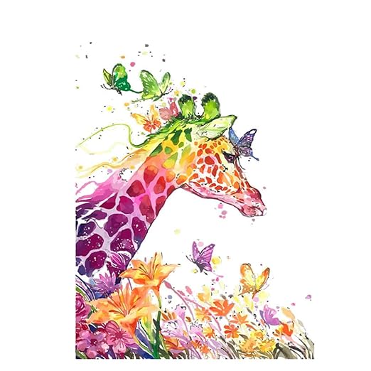 最高キリン 絵 美しい花の画像