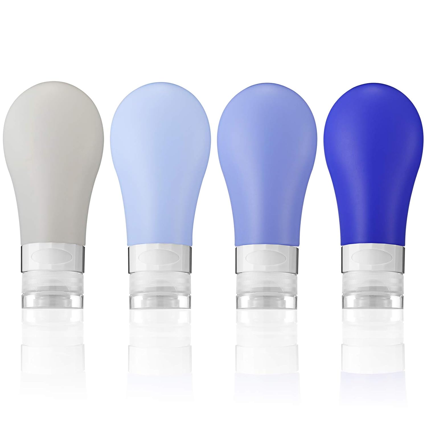 Portable Travel Bottles Set, AMMAX Leak Proof Squeezable Silicon Tubes Travel Size Toiletries Containers, TSA Carry On Approved Refillable Travel Accessories for Shampoo Liquids 4 Pack (3 fl. oz) : Beauty