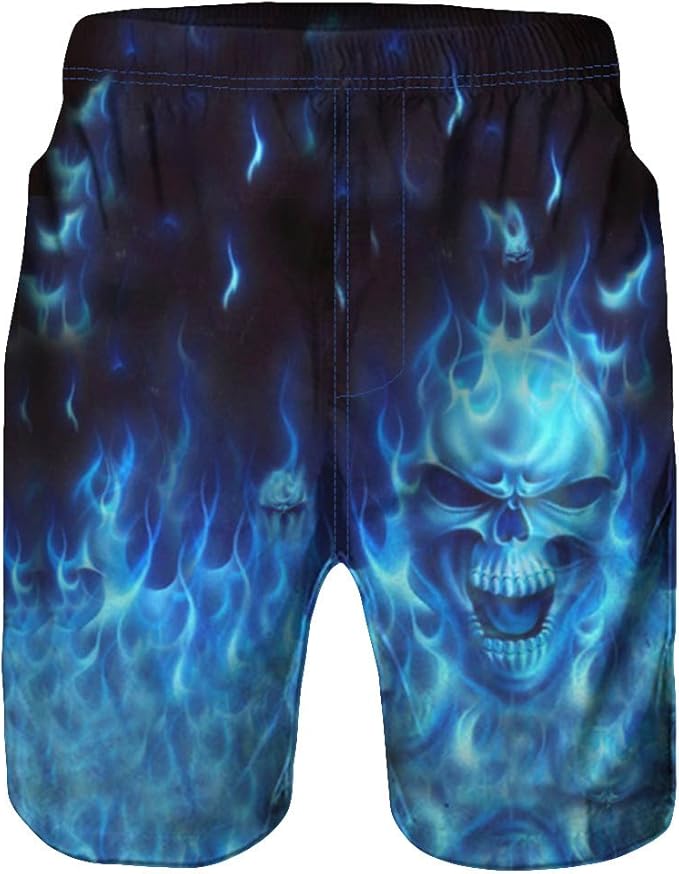 Gusspower Pantalones de Hombre Deporte Corta con Estampado 3D Cabeza del cráneo de Calaveras para Hombres Pantalones Deportiva de Playa Ropa Hombre Oferta Verano Running