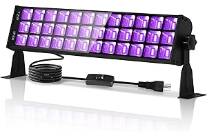ISUERFY 72W Black Light Bar IP66 Waterproof, LED Blacklight with Plug+Switch+5ft Cord, Outdoor Black lights with 108 LEDs, Light Up 900 sq.ft, for Neon Glow Party Halloween Decor Body Paint Fluorescent Poster