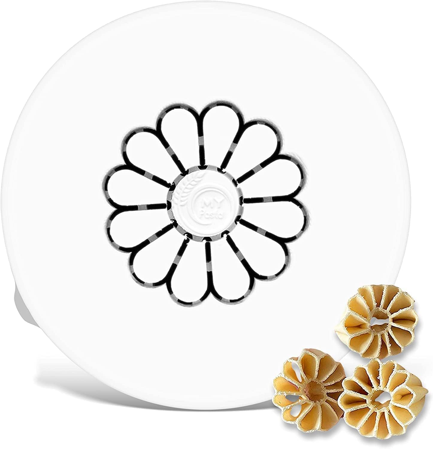 MY Pasta Margherita Pasta Maker Accessory, White Plastic Disc, Manual Operation, Dishwasher Safe, Compatible with Philips Pasta Maker Avance Models