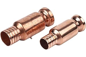 Set of 2 Copper Siphon Pipes with Manual Pump for Transferring Oil Water Fuels and Paints Safely and Quickly Without Risk of