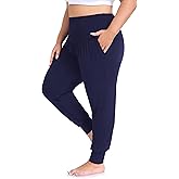 ZERDOCEAN Women's Plus Size Yoga Joggers Pants Casual Comfy Workout Lounge Pants with Pockets