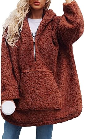 women's fuzzy quarter zip pullover