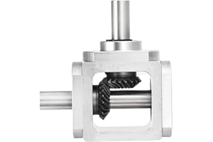 uxcell Gear Box 90 Degree Right Angle Bevel Gearbox 1:1 Single Output Shaft 1 Module 20 Teeth Bevel Gear Aluminum Frame Simple Mechanical DIY Module 10mm Shaft,68x71.5x30mm(LxWxH)