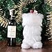 Aparty4u Faux Fur Wine Bottle Bag, Snowy White Xmas Wine Bottle Bag for Holiday Party Christmas Decorations Gifts