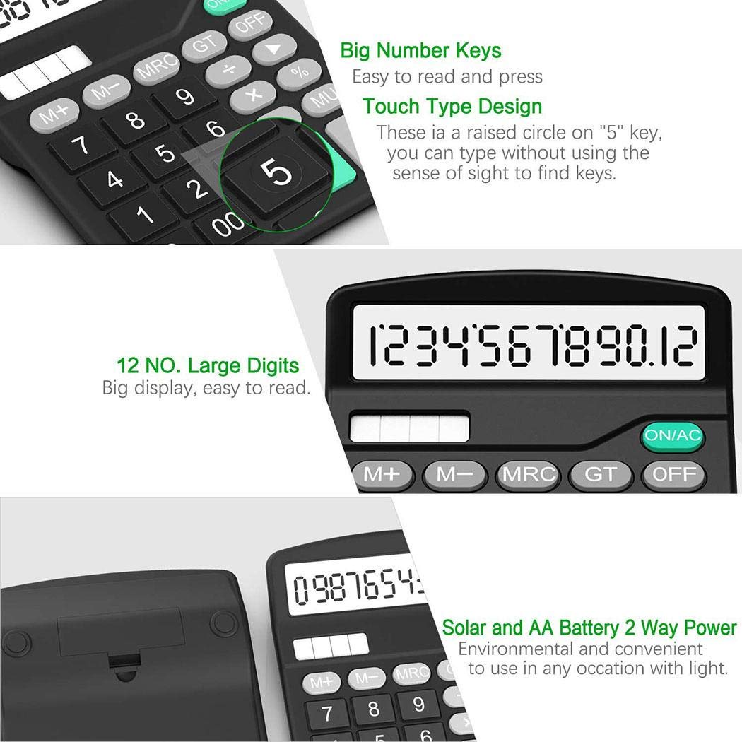 XioNiu Solar Battery Calculator Portable Large LCD Display Office Calculator Basic