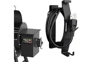 Strong Magnetic Power Cord Organizer, Goldusk All-Metal Cable Holder with Bulit-in Hook for Most BBQ Wood Pellet Smoker Grills Accessories for Traeger, for Pit Boss, for Z Grill &More (Indoor/Outdoor)