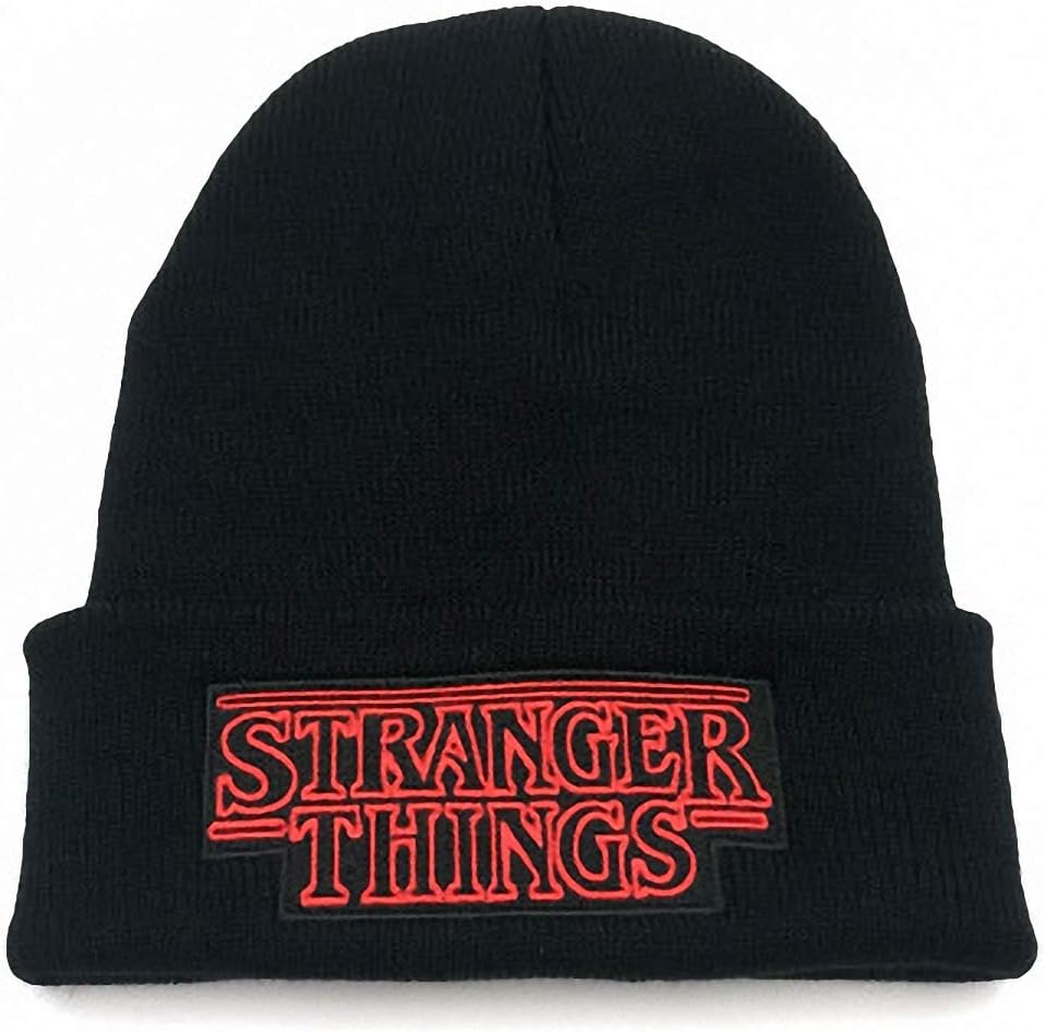 Stranger Things Embroidered Fashion Trend Knit Cap Men and Women Warm Wool Hat Support Wholesale Black