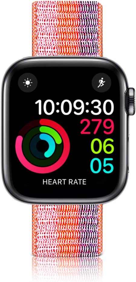 WNIPH Newest Compatible for Apple Watch Band 38mm 40mm, Nylon Replacement Sport Strap Compatible with Apple Watch Series 5/4/3/2/1 (Orange-Blue, 38/40mm)