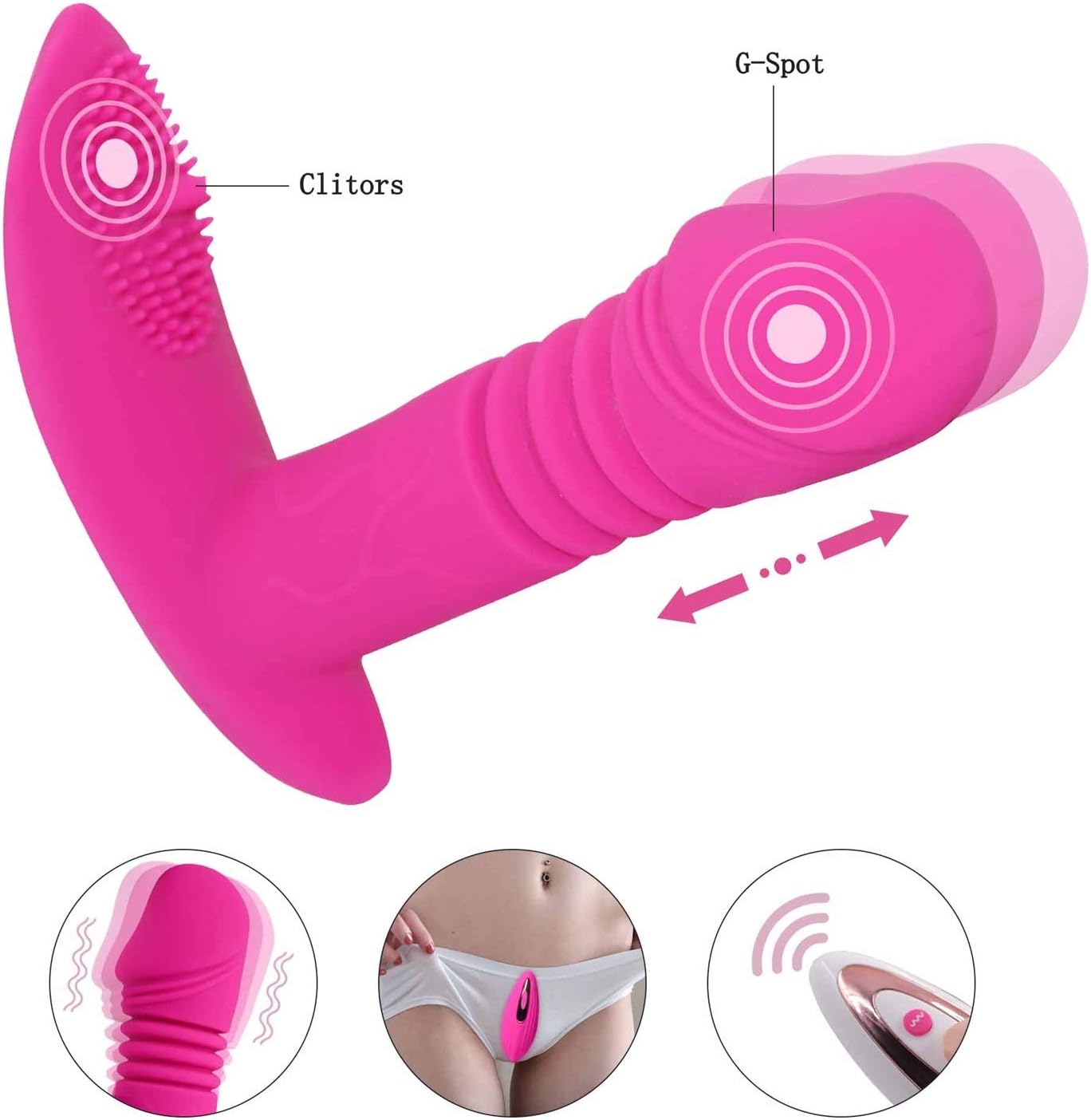 Realistic Adullt Toys Women Toy Thrusting Multi Speed Female Wearable Butterfly Massaging Toys - Vibràntor Wànd for Women Toy USB Rechargeable Butterfly Vibrant T-Shirt Secret Delivery