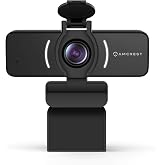 Amcrest 1080P Webcam with Microphone &amp; Privacy Cover, Web Cam USB Camera, Computer HD Streaming Webcam for PC Desktop &amp; Laptop w/Mic, Wide Angle Lens &amp; Large Sensor for Superior Low Light (AWC205)