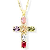 Levlanc 18K Gold Plated Dainty Cross Necklace for Women | Cubic Zirconia Cross | Big Cross Necklace | CZ Cross Pendant | Crucifix Necklace | Religious Gifts for Christian Women | Gift Box Included