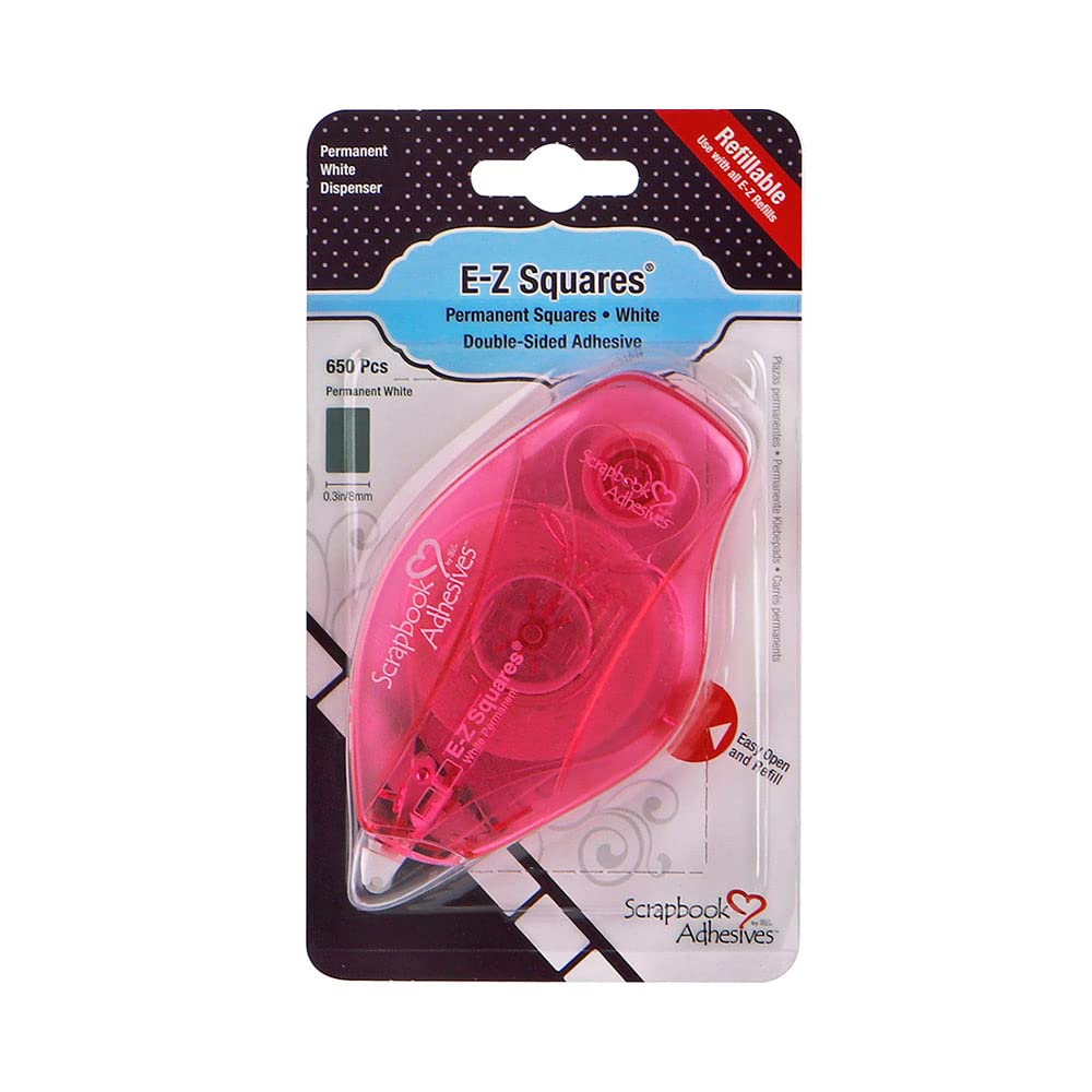 SCRAPBOOK ADHESIVES BY 3L E-Z Squares Refillable, White, 8 x 12 mm, 01206