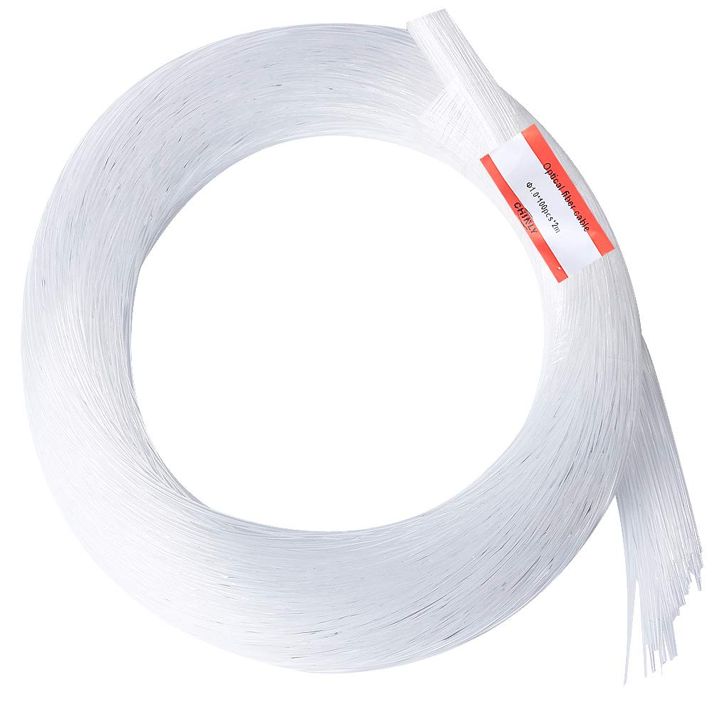 CHINLY 100pcs Φ0.04in(1.0mm) 6.5ft(2M) long PMMA plastic end glow fiber optic cable for star sky ceiling all kind led light engine driver