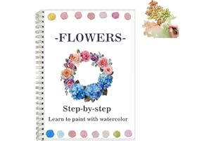 JEJIAKELL Watercolor Workbooks Coloring Book Easy Nature Scenes Beginner Friendly Watercolor Paint Set Art Crafts Painting Kit for Creative Exploration Gift for Adults Teens (Flowers, without palette)