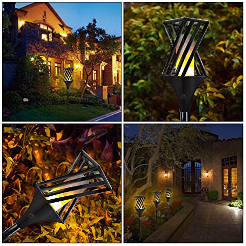 image for WallyDeals 32.5 inch Solar Flame Lights Outdoor Waterproof Flicker Tor