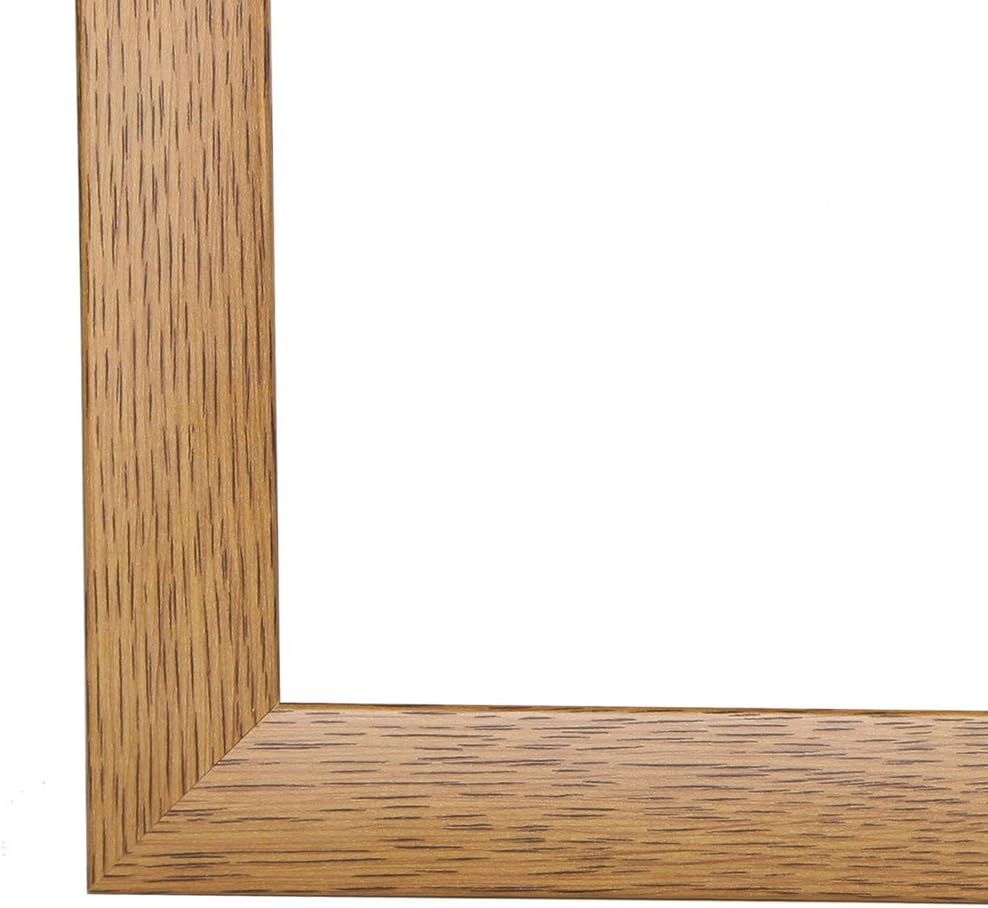 CAPRY Picture Frame 80 x 120 cm or 120 x 80 cm in Normal with Glass, Backing Board and 50 mm Wide MDF Bar with Decorative Foil, MDF, Rustic Oak, 80 x 120 cm