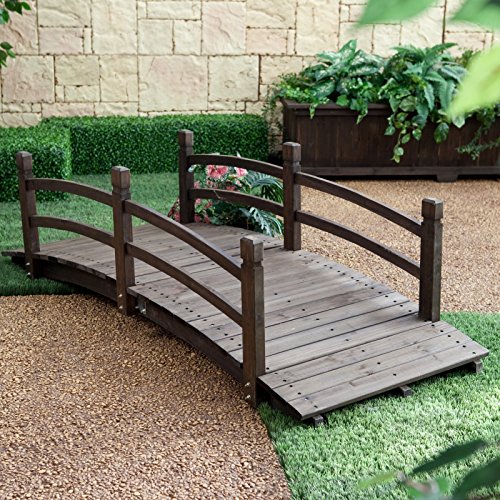Coral Coast Harrison 6-ft. Wood Garden Bridge - Dark Stain