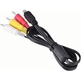AV Cable Mini USB to 3 RCA for Camera to TV, 1.2M Replacement Cable, Plug and Play, Compatible with Canon IXUS 990 is 980 is 970 is