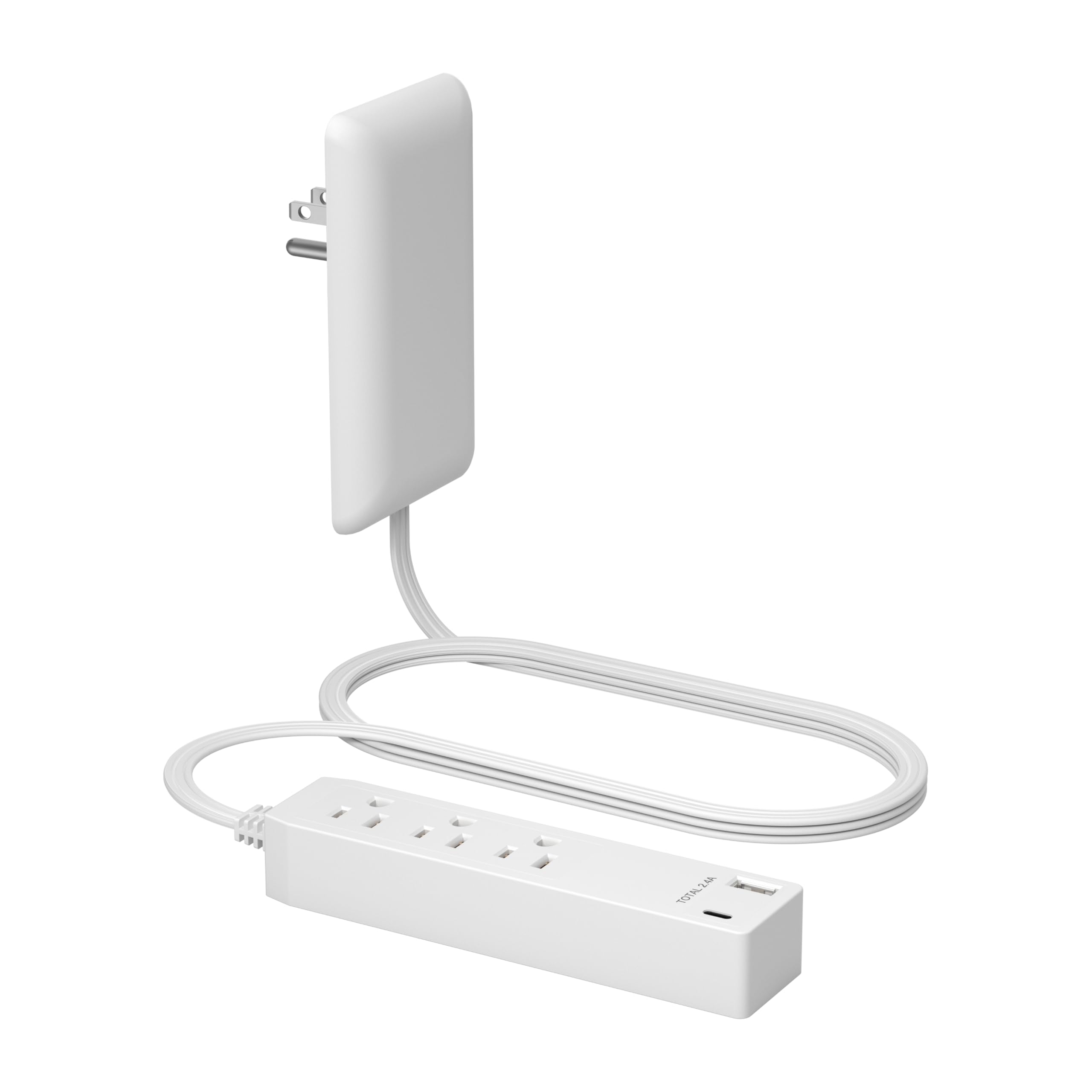 LIDER Outlet Extender with 3 Receptacles, 12W USB