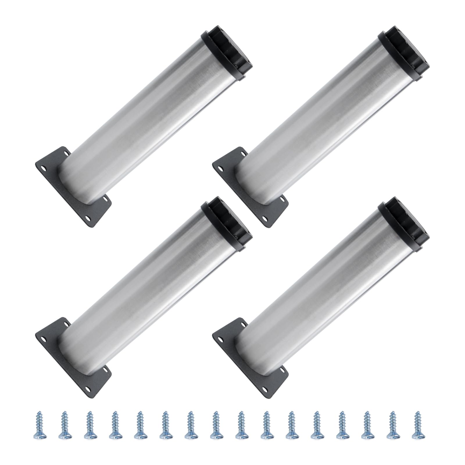 METALLIXITY Furniture Legs (6 Inch Height) 4Pcs, Stainless Steel Furniture Cabinet Metal Legs with Screws - for Home DIY Projects, Sofa Legs, Chair Legs, Table Legs
